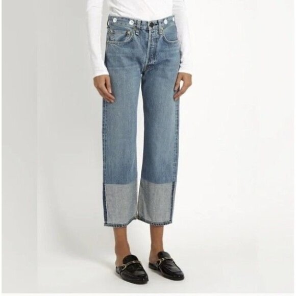 Rag & Bone Trompe L'Oeil Selvedge Cuff Grommet Jeans Size 24 - Picture 1 of 15